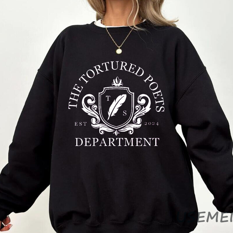 The Tortured Poets Department Est 2024 Round Neck Sweatshirt TTPD The Eras Tour Merch Print Sweatshirts Pullover Women Clothing
