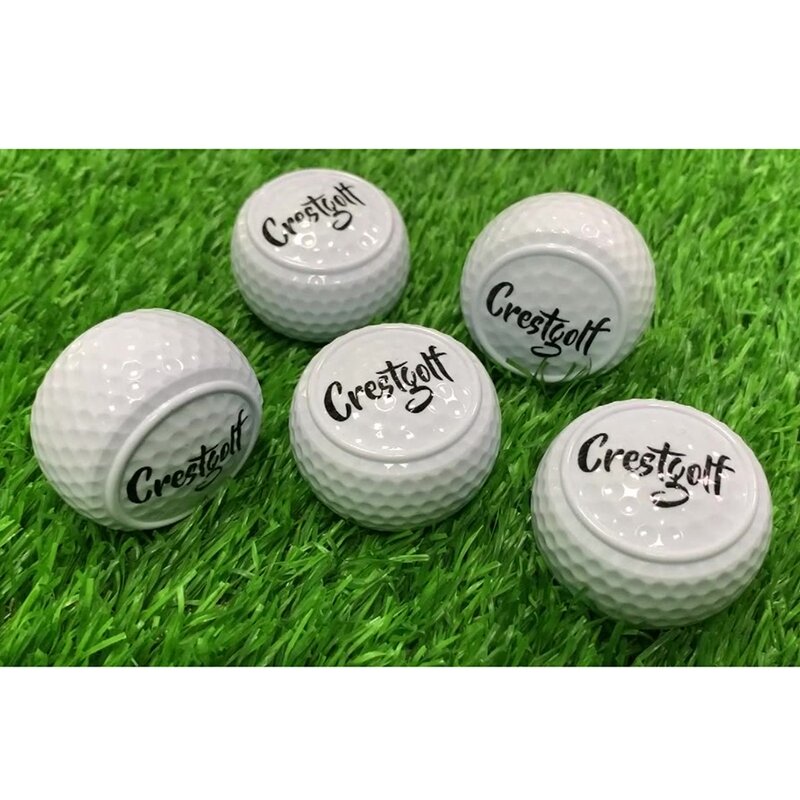 CRESTGOLF bola Golf datar dua tingkat, bola jarak mengemudi latihan Golf bola bantu berbentuk datar 5