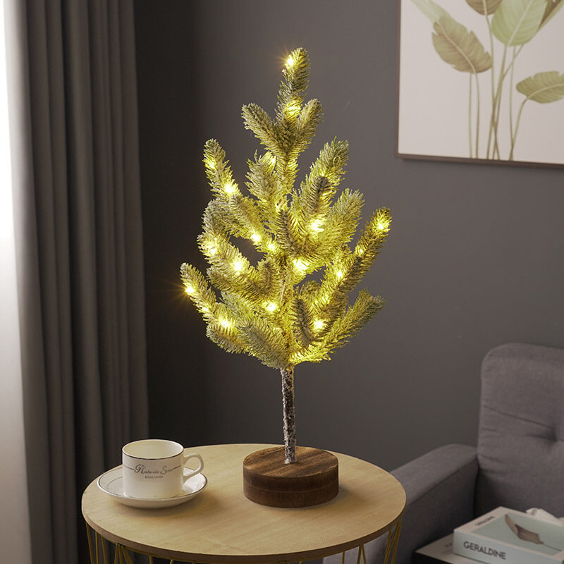 Árbol de Navidad de 60cm, decoración de Festival, luz de mesa de escritorio, 8 modos, regalos, suministros de fiesta para el hogar, Año Nuevo, novedad