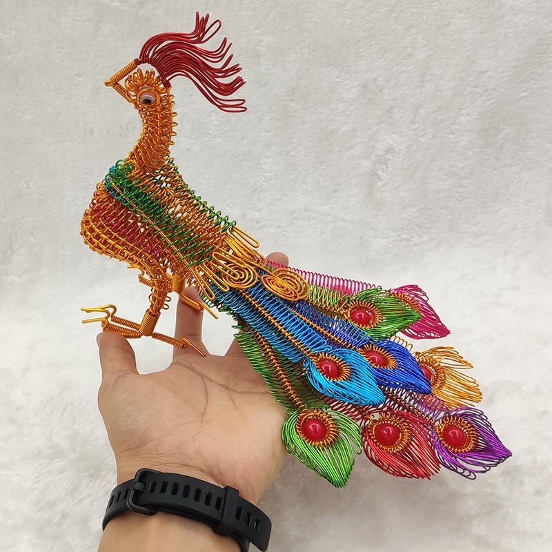 Acht Schwanz Phoenix kreative Handarbeit DIY Draht Aluminium draht Phoenix Modell Handwerk Weben