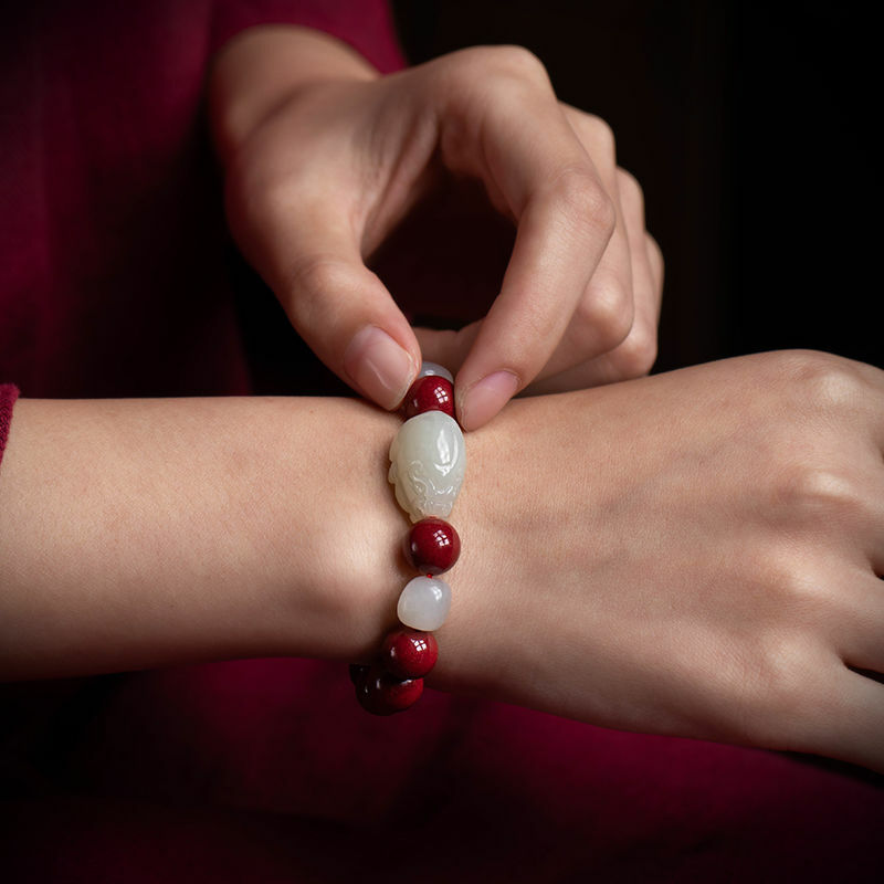 Cinabre Natural Peace Zijin Sand Bracelets pour hommes et femmes, Ornements de bracelet haut de gamme, Nouveau