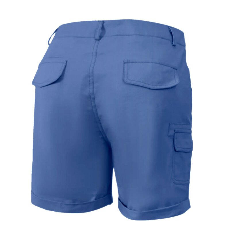 Pantalones cortos de talla grande para mujer, Shorts Cargo de cintura alta con botones y múltiples bolsillos, holgados e informales de color sólido, moda de verano