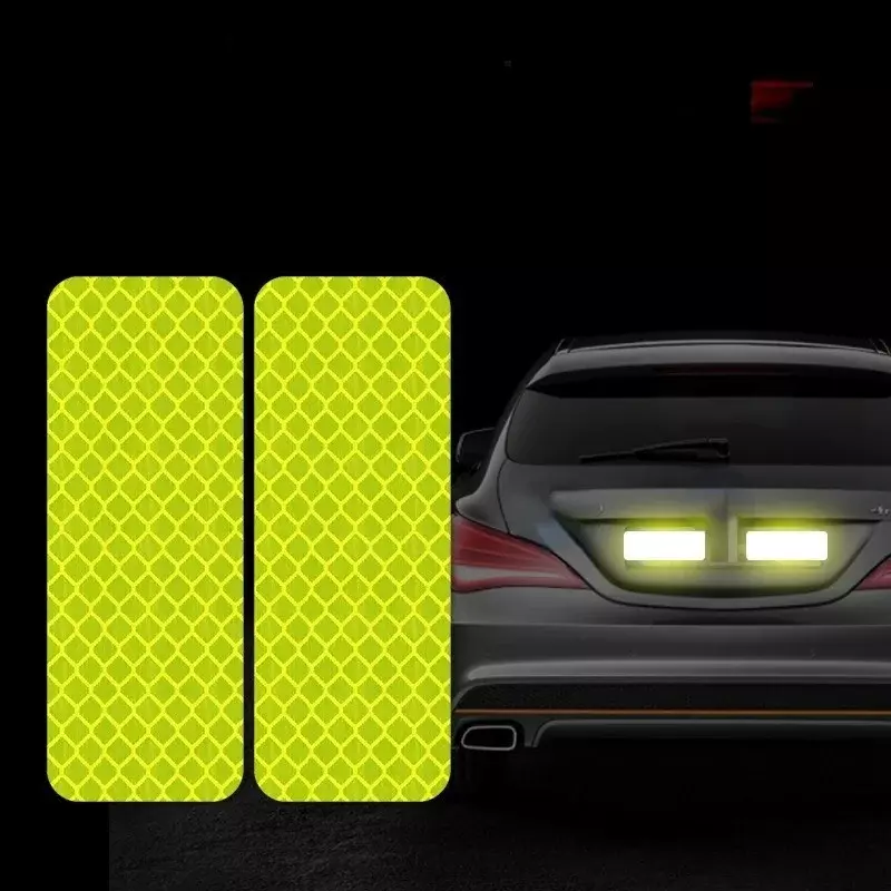 10Pcs รถสติกเกอร์สะท้อนแสงสำหรับ Night Mark การจราจรความปลอดภัยสะท้อนแสงเทปส่องสว่างรถกันชนสะท้อนแสงวัสดุ