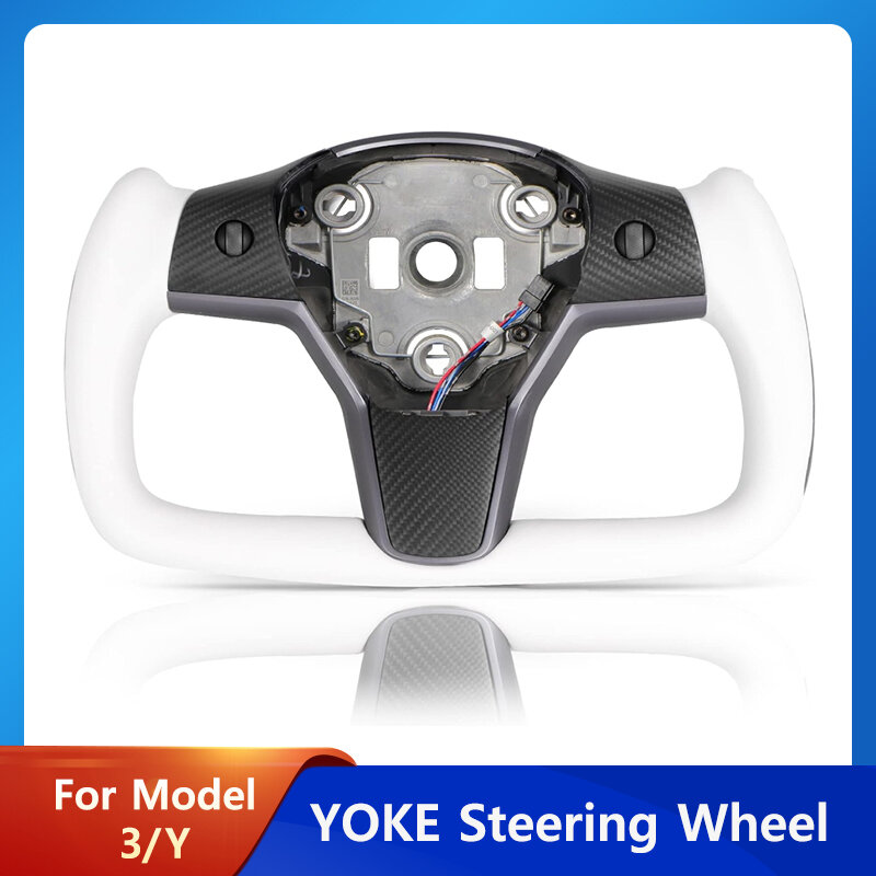 Нагреватель рулевого колеса для Tesla Y 3 Yoke, индивидуальный, матовый и глянцевый, из углеродного волокна, модель 3 Y 2017-2023