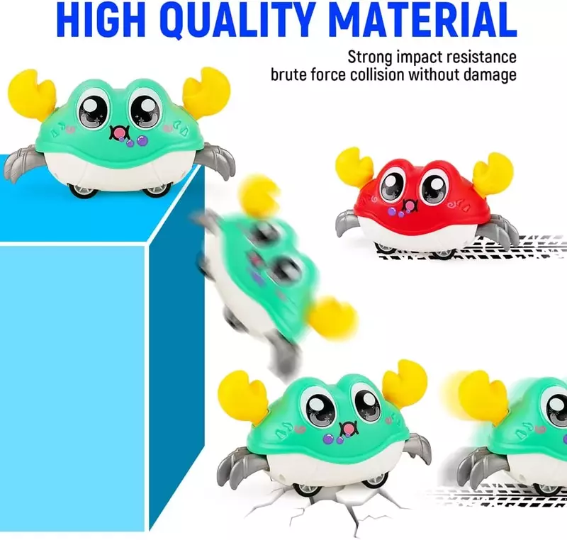 Cute Sensing Crawling Crab Baby Toys Interactive Walking Dancing Automatically Avoid Obstacles Toys for Kids Toddler Gifts