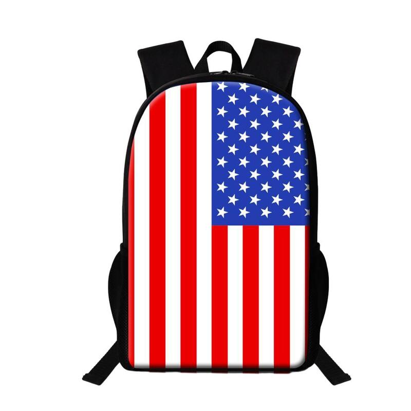 Mochila con estampado de bandera rusa de EE. UU. Y Reino Unido para estudiantes de primaria, morral de viaje informal para niños, mochilas escolares diarias 600D grandes