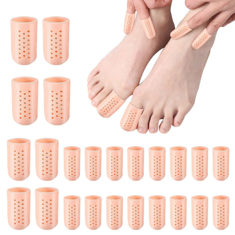 Pelindung jari kaki silikon, 2 buah pelindung jari kaki silikon tiga ukuran mencegah lecet Anti gesekan penutup jari Multi guna alat perawatan kaki