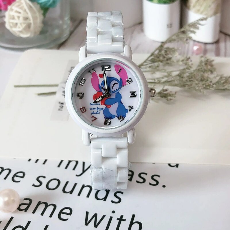 Fashion Disney Stitch Children Watches For Girls Women Cartoon animation Kids Quartz Clock Student Toys Gift reloj infantil