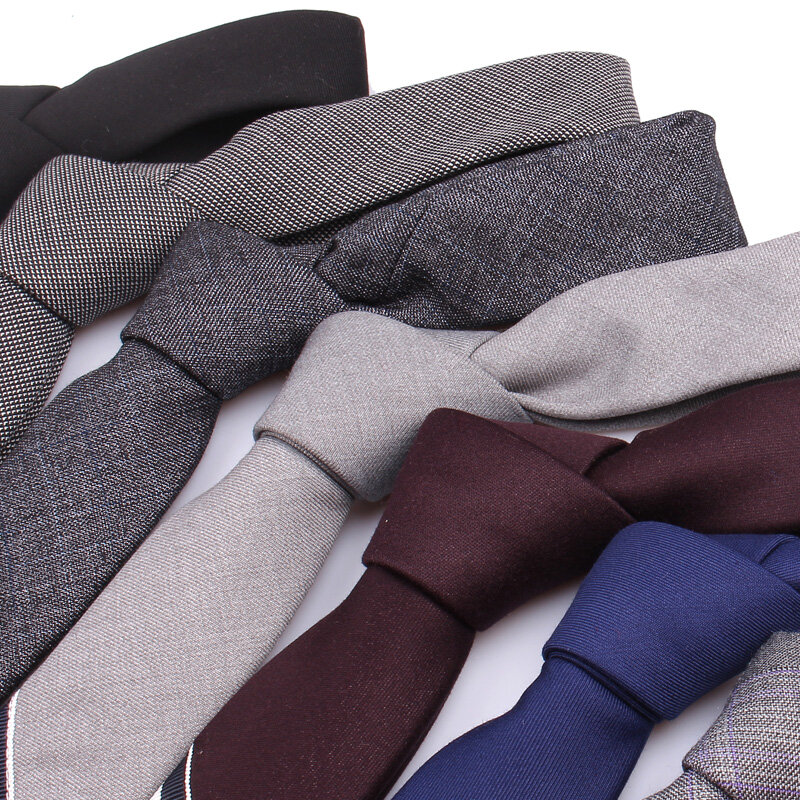5cm Width Mens Ties Bowties New Fashion Solid Neckties Corbatas Gravata Slim Suits Tie Neck Tie and Bowtie Sets For Men
