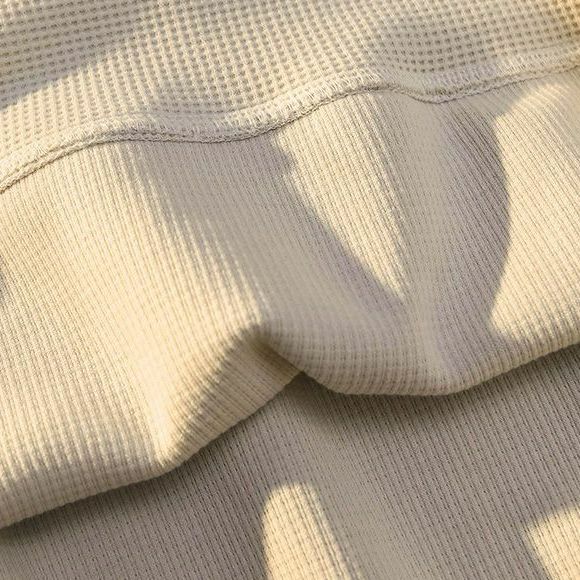 INS Stil Waffel Buchstaben Mao Jinxiu Herbst 2022 Neue Männer Frauen Oversize Casual Paar Pullover Polo Mode