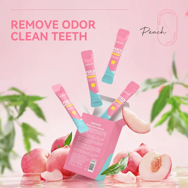 LAIKOU & quiням персиковый мундштук освежающий дыхание чистый рот длительный аромат уход за зубами 10 мл * 20 шт.