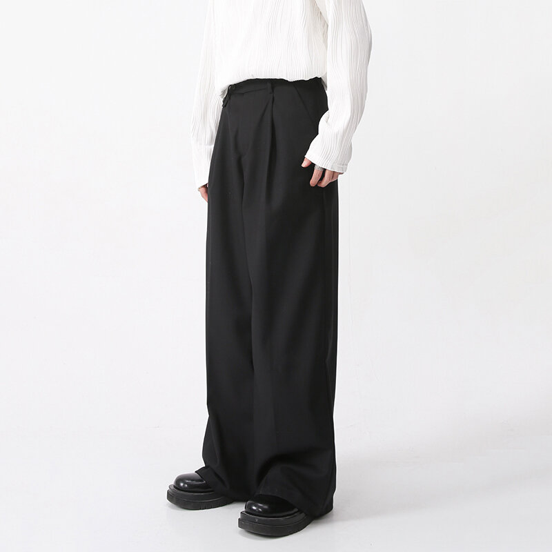 IEFB Männer Verschleiß Frühjahr Neue Casual Hosen Lose Gerade Koreanische Mode Einfache 2023 Einfarbig einfarbig Männlichen Hose 9A6959