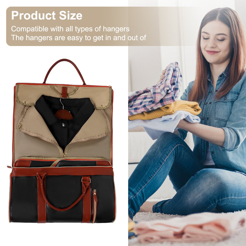 Gestock-Large Folding Suit Storage Bag para mulheres, Weekender Duffle Bags, impermeável, Carry On Business Clothing, PU Travel Bag