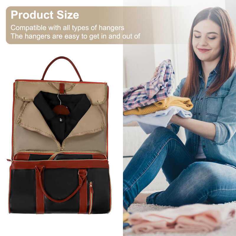 Geestock-Bolsa de almacenamiento de traje plegable para mujer, bolsa de viaje de PU grande, bolsas de lona Weekender impermeables, ropa de negocios