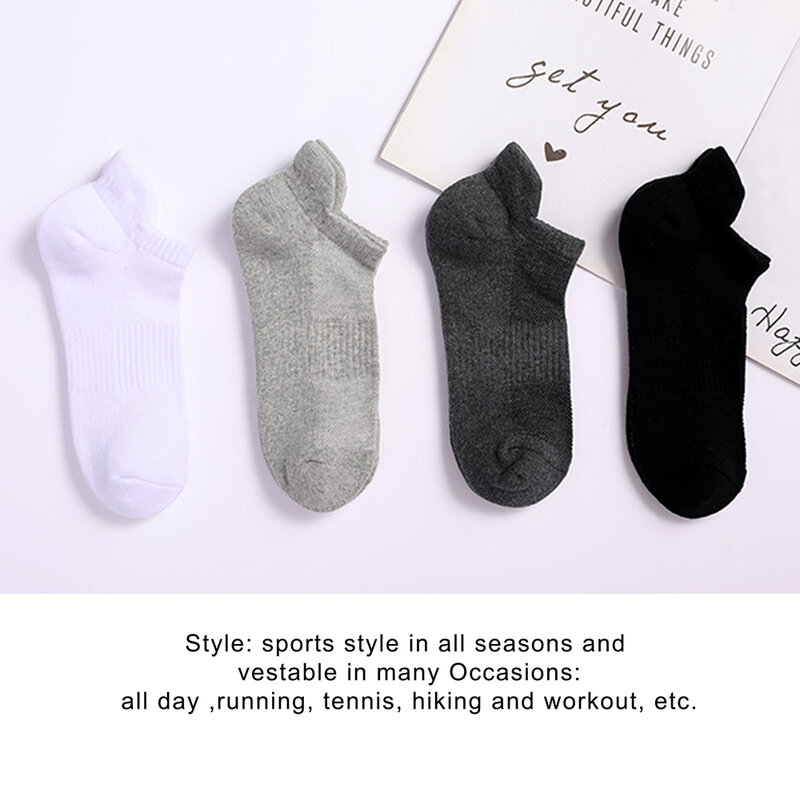 3 pairs Cotton Men's Running Socks Thick Wear-Resistant Absorbent Deodorant Outdoor Hiking Women Sports Ankle Socks EU35-50
