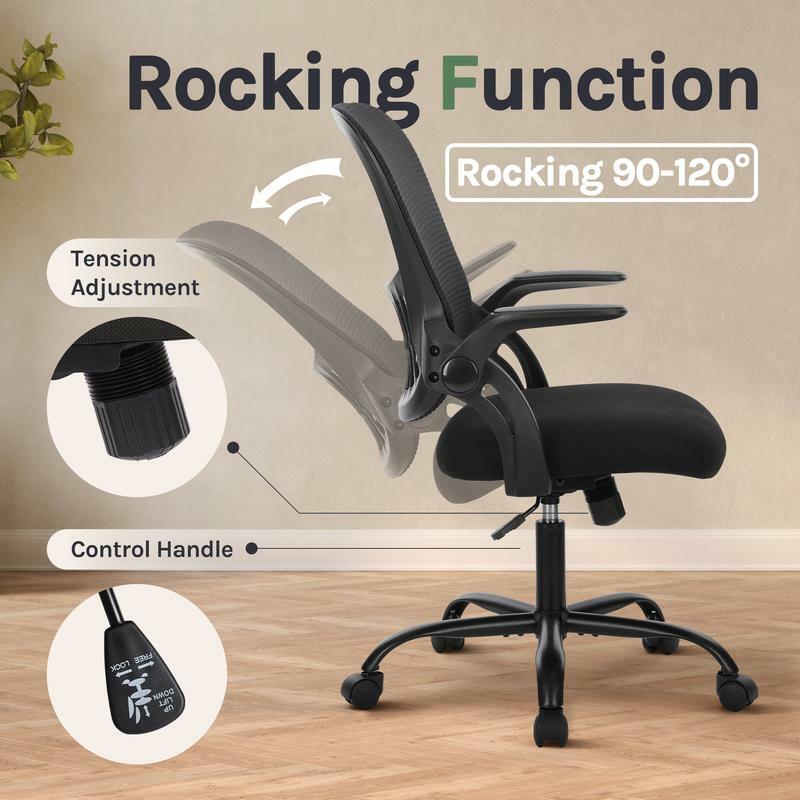 Indoor Furniture chairs Height Adjustable Office Computer Desk chair, Ergonomic Mid-Back Mesh Rolling Work Swivel chairs with W
