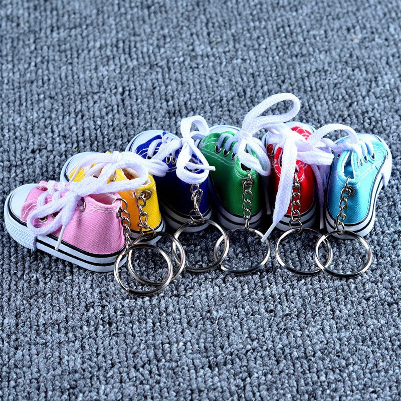 50pcs Motorcycle Bike Kickstand Enlarger Canvas Sneaker Tennis Shoe Keychain Sports Shoes Keyring Funny Gifts