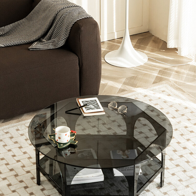 الاكريليك بسيطة مستديرة طاولة الشاي غرفة المعيشة المنزل شقة صغيرة بسيطة النمط الفرنسي طاولة صغيرة