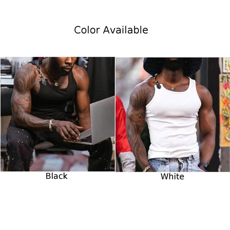 Streetwear Bottoming Camisoles Daily Sexy Sleeveless Slim Buttoned Straps Elastic Mens O Neck Male Comfy Fashion