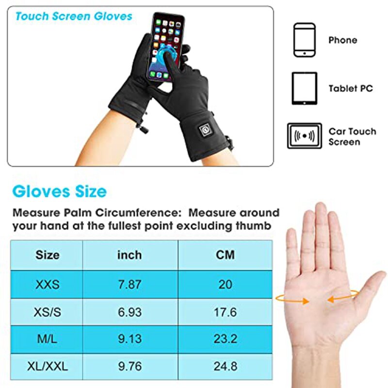 Heated Glove Liners for Men Women,Rechargeable Electric Battery Heating Riding Ski Snowboarding Hiking Cycling Hunting