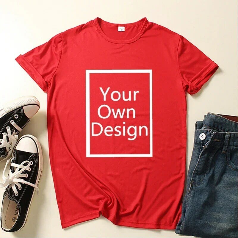 Homens e Mulheres Personalizado Impresso Lazer T-Shirt, Harajuku Moda Tops, DIY, Your Like Photo ou Logo, 11 cores, novo