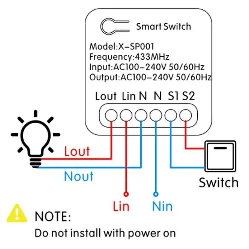 Interruptor de luz LED RF433Mhz, pulsador táctil, Panel de pared, módulo de relé, hogar inteligente, AC220V