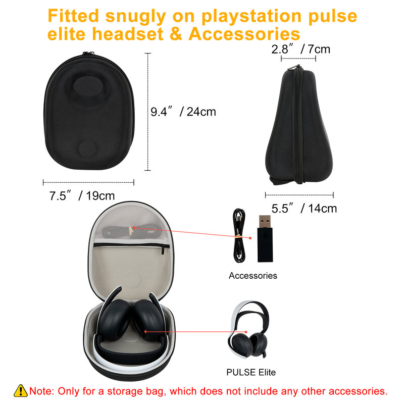 Funda protectora de EVA dura portátil, bolsa de almacenamiento, estuche de transporte para auriculares inalámbricos Playstation PS PULSE Elite, nuevo