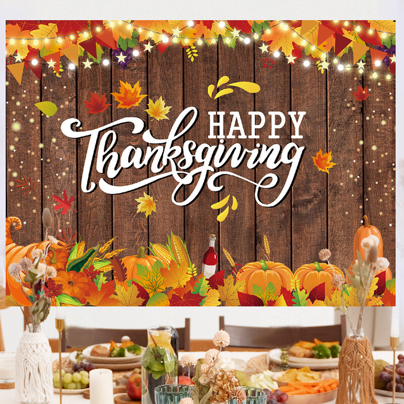 Autumn Thanksgiving Day Party Background Decoration For Home Banner Fall Children Portrait Photography Photocall Backdrop Props