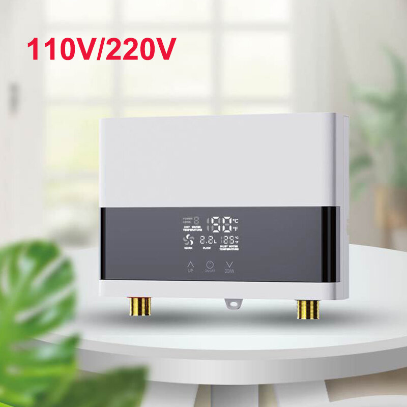 110V/220V Electric Water Heater Instantaneous Rapid Heating Intelligent Constant Temperature Bathroom Shower English Display