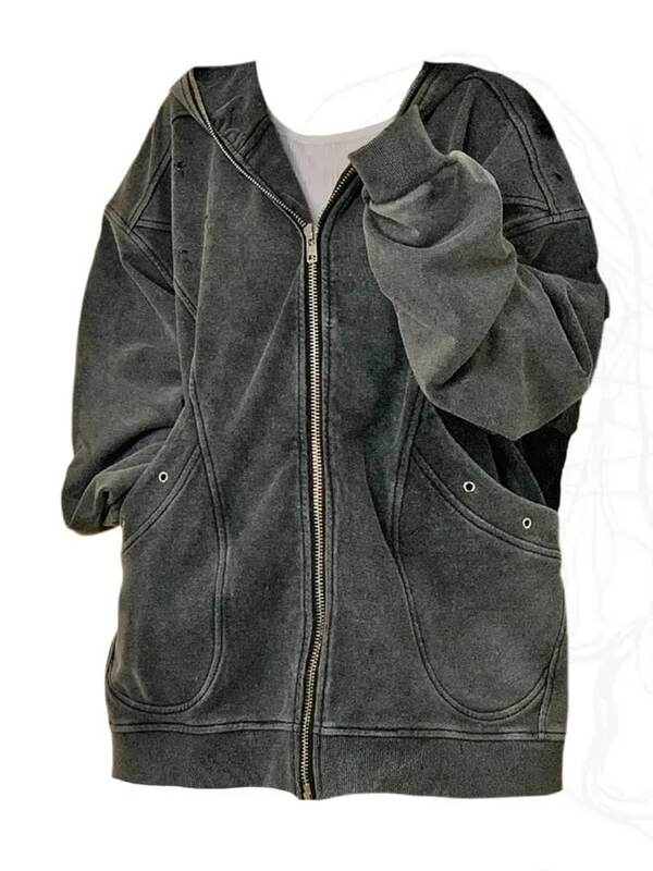 女性のカジュアルな黒のスウェットシャツ,y2kストリートウェア,韓国のファッションセーター,新しいデザインのコート,ヴィンテージゴシックフード,秋冬,2023