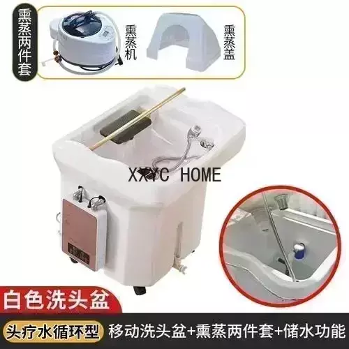Head Therapy letto di circolazione dell'acqua fumigazione Spa Machine Beauty Barber Shop mobile con serbatoio Shampoo Basin