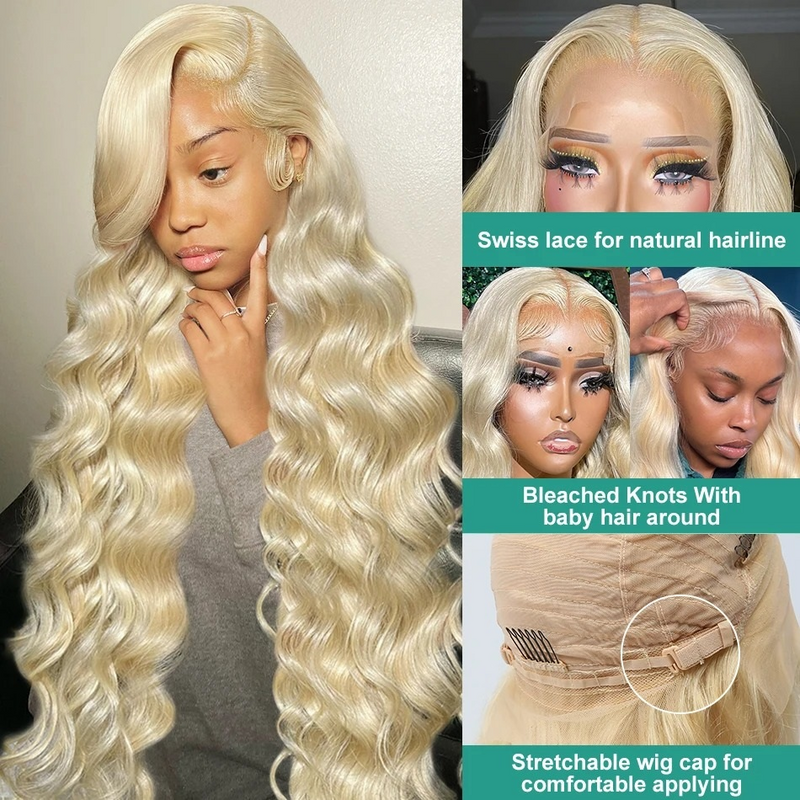 30 Inch Blonde Kant Voorkant Pruik Menselijk Haar Body Wave 13X6 Hd Lace Frontale Pruik Pre Geplukt Met Babyhaar Braziliaanse Lijmloze Pruiken