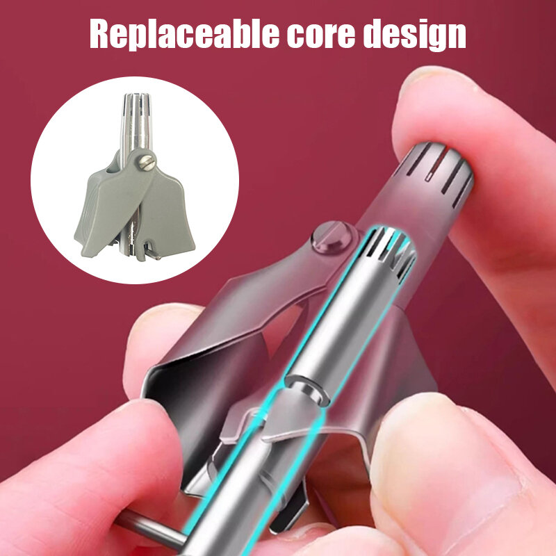 Mute Nose Hair Trimmer Stainless Steel Manual Trimmer Suitable For Nose Hair Razor Washable Portable Nose Hair Trimmer