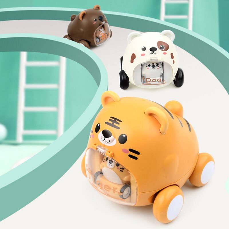 Montessori Mainan Bayi Kartun Cars1 2 Tahun Balita Hadiah Ulang Tahun Mainan Tekan Inersia Mobil untuk Anak Laki-laki Mainan Interaktif untuk Anak-anak Chil