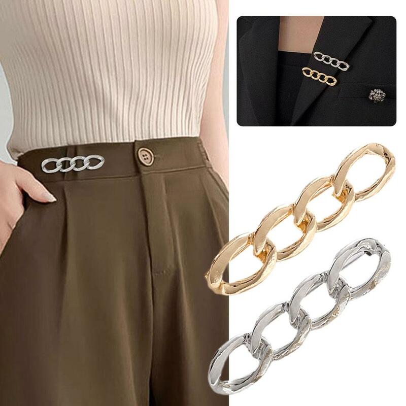 Detachable Metal Pins Fastener Pants Pin Retractable Button Sewing-Free Buckles for Jeans Perfect Fit Reduce Waist N0E3