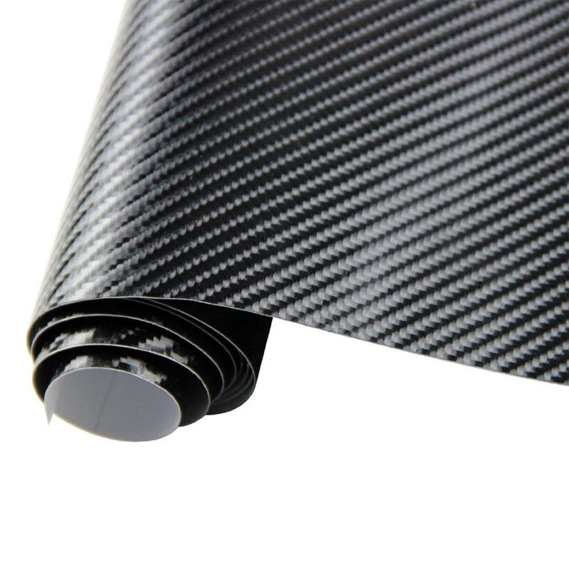 Glossy Black 5D คาร์บอนไฟเบอร์ไวนิล5D คาร์บอนไฟเบอร์ห่อ5D คาร์บอนไฟเบอร์ฟิล์ม Air Bubble สำหรับรถยนต์รถจักรยานยนต์