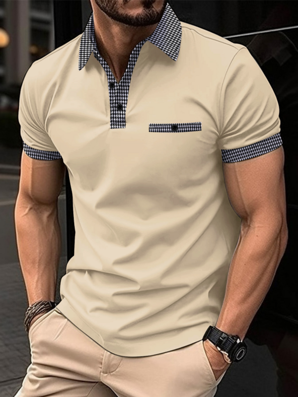 Polo à manches courtes pour hommes, décontracté, à la mode, bureau, T-Shirt à revers, respirant, vêtements masculins, été 2023