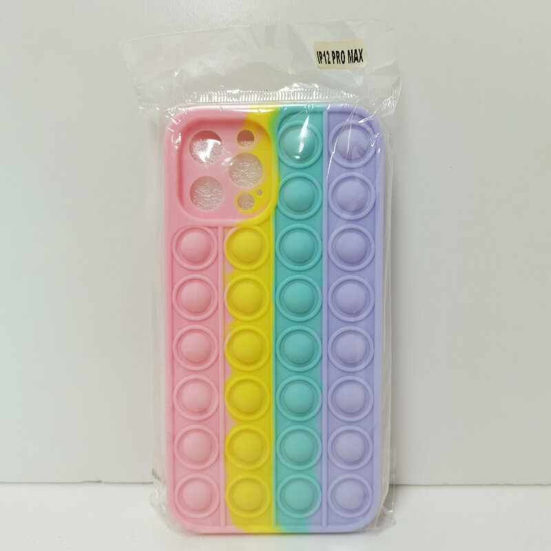 Original Silicone Phone Case para iPhone, Proteção Multicolor Celular, Rainbow Bubble, iPhone 12 Pro Max, Frete Grátis, 13
