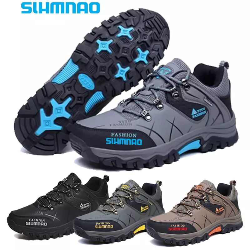 Wodoodporne i antypoślizgowe buty rybackie, jesienne i zimowe męskie buty górskie zewnętrzne, antypoślizgowe i odporne na zużycie buty górskie