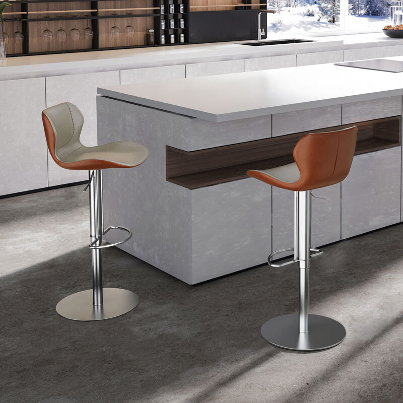 Modern Adjustable Bar Chair Mainstays Waterproof Wrought Chair Vanity Disk Base Height Taburetes Altos Cocina Lounge Furniture