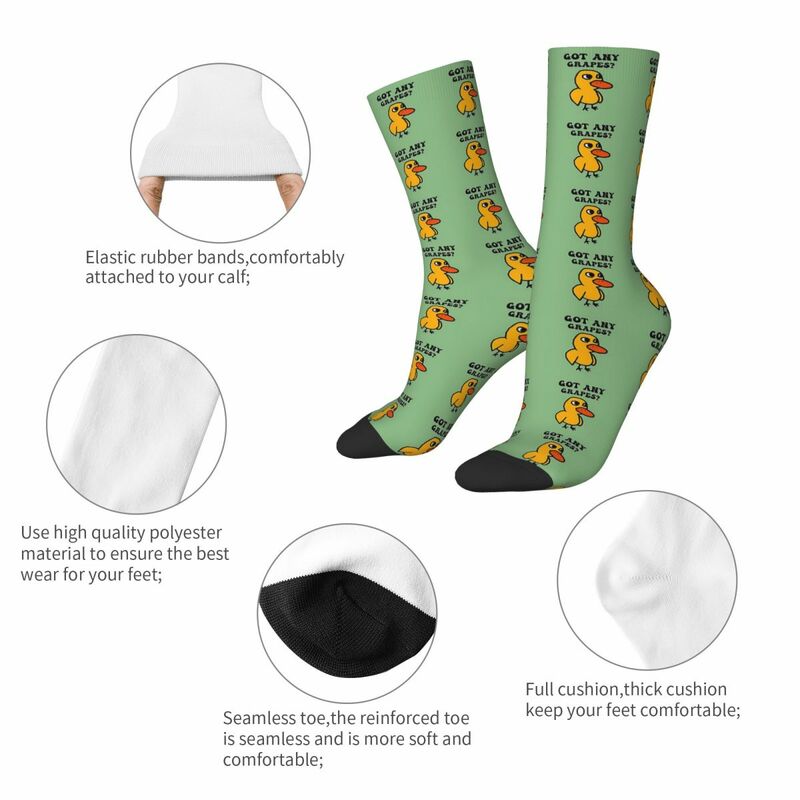 Got Any Grapes - The Duck Song Socks Harajuku Absorbing Stockings All Season Long Socks Accessories for Unisex Birthday Present