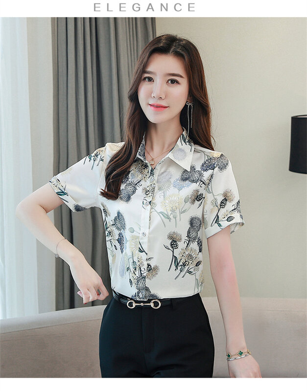 FANIECES Jesienne Bluzki Damskie Casual Print Shirt Oversize Damskie Koszulki z Długim Rękawem Koreańska Moda Top Letnie Eleganckie Bluzki 6597
