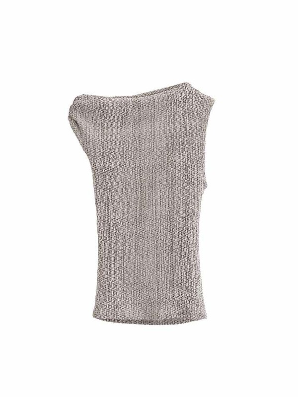 Haut asymétrique Bergame coupe couvertes pour femme, chemise rétro en fibre, unique, pantalon trempé, nouvelle mode, 2024