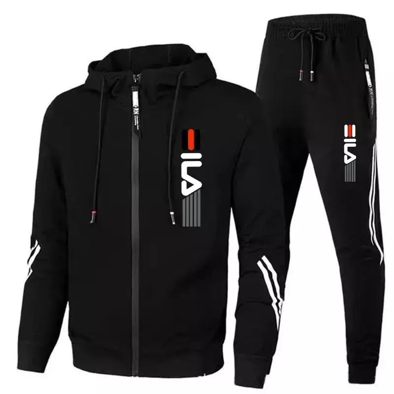 Zipper Hoodies+Sweatpants 2-Piece Set  Male Daily Casual Sports  Jogging Suit Tops or Pants Mens Tracksuit Clothes for Men