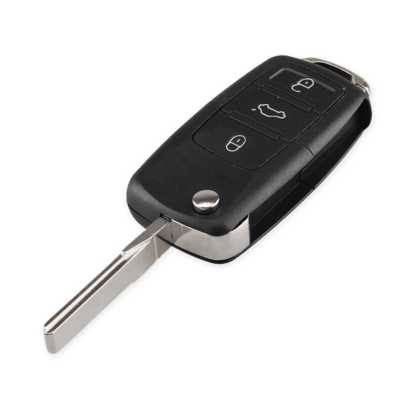 KEYYOU 2 Tombol Kunci Mobil Switchblade Key Flip Key Shell Untuk VW Polo Passat B5 Tiguan Golf untuk VOLKSWAGEN MK4 Seat Skoda