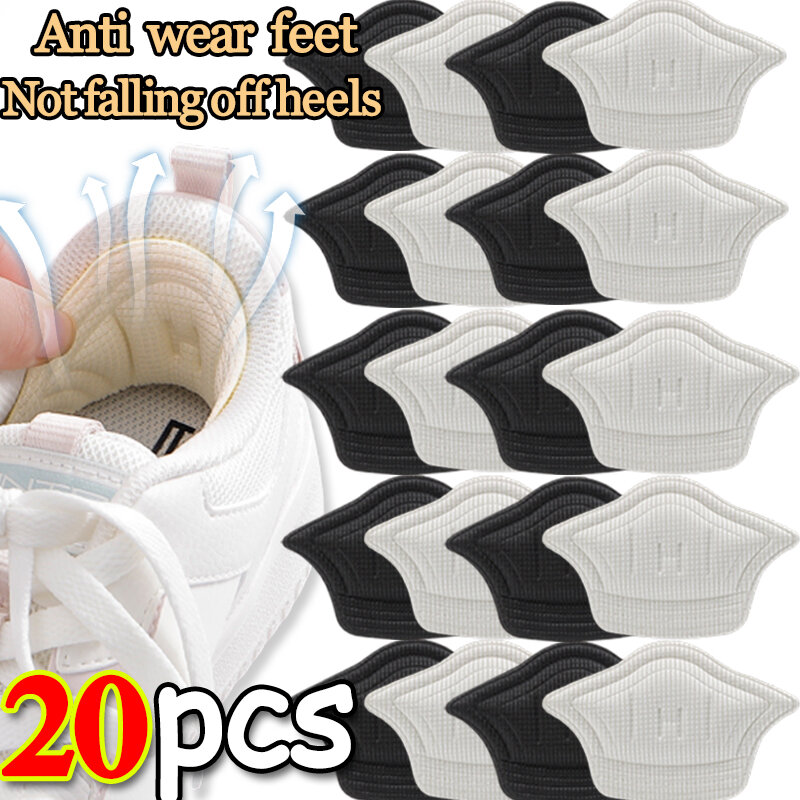 20 pezzi solette Patch cuscinetti per tallone per scarpe sportive dimensioni regolabili piedini antiusura cuscino inserto sottopiede protezione per tallone adesivo posteriore