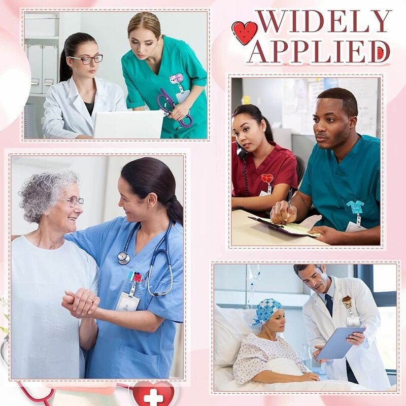 Clips para tarjetas de trabajo, soporte retráctil para tarjetas de identificación, de pecho, de enfermera, Doctor y Hospital