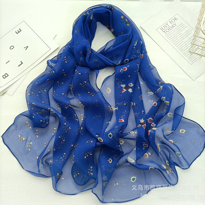 Новый Модный цветочный шифоновый Женский Длинный мягкий шейный платок с рисунком женский платок