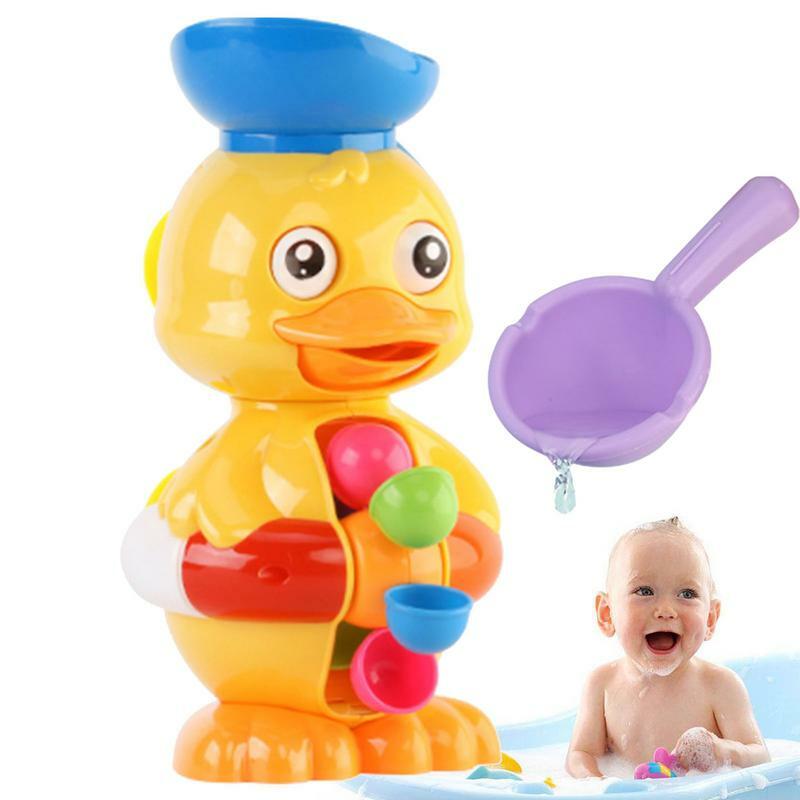 Giocattoli da bagno per doccia per bambini simpatici giocattoli con ruota d'acqua anatra gialla per bambini che fanno il bagno gioca a spruzzo d'acqua gioco con spruzzi d'acqua per animali giocattoli da bagno