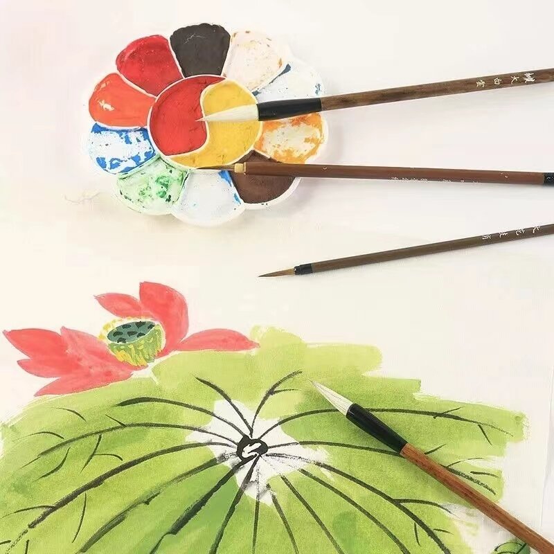 書道用の竹ブラシのセット,水彩画用の木製ブラシのセット